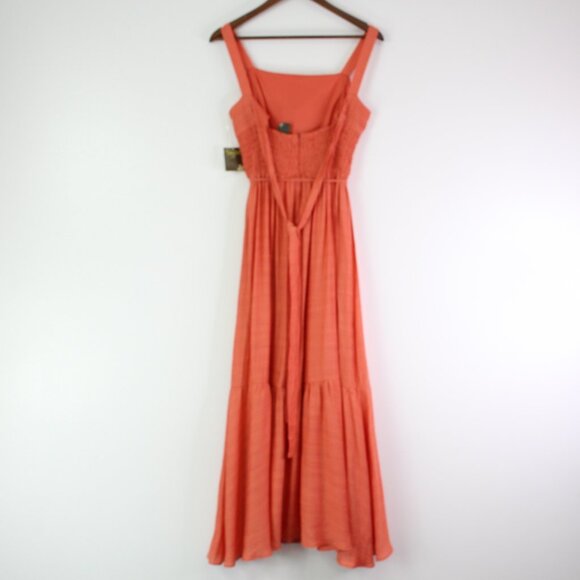 Taylor‎ Square Neck Tiered Midi Dress Orange Size 4 - Picture 7 of 10